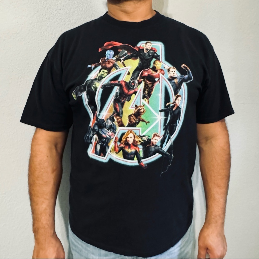 Marvel Avengers End Game Men Black Crew Neck Short Sleeves Size XL